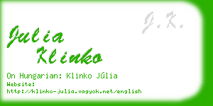 julia klinko business card